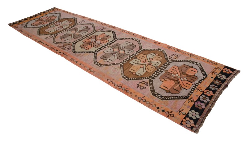 Vintage Turkish Rug Runner Handmade Halway Kitchen Decor Kilim Rug 4x13 approx gallery