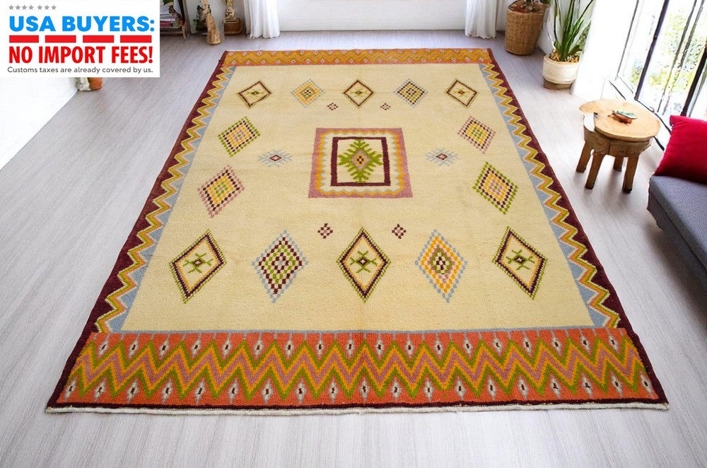 Native American Style HandMade Turkish Rug Boho Decor Area Rug 7x10 ft Approx