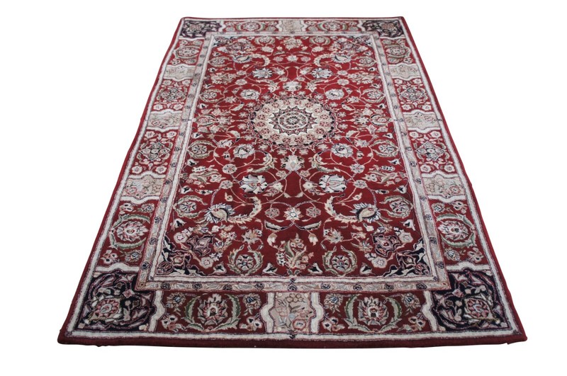 Vintage Chinese Oriental Sino Floral All Over Medallion Area Rug Carpet 5' x 8' gallery