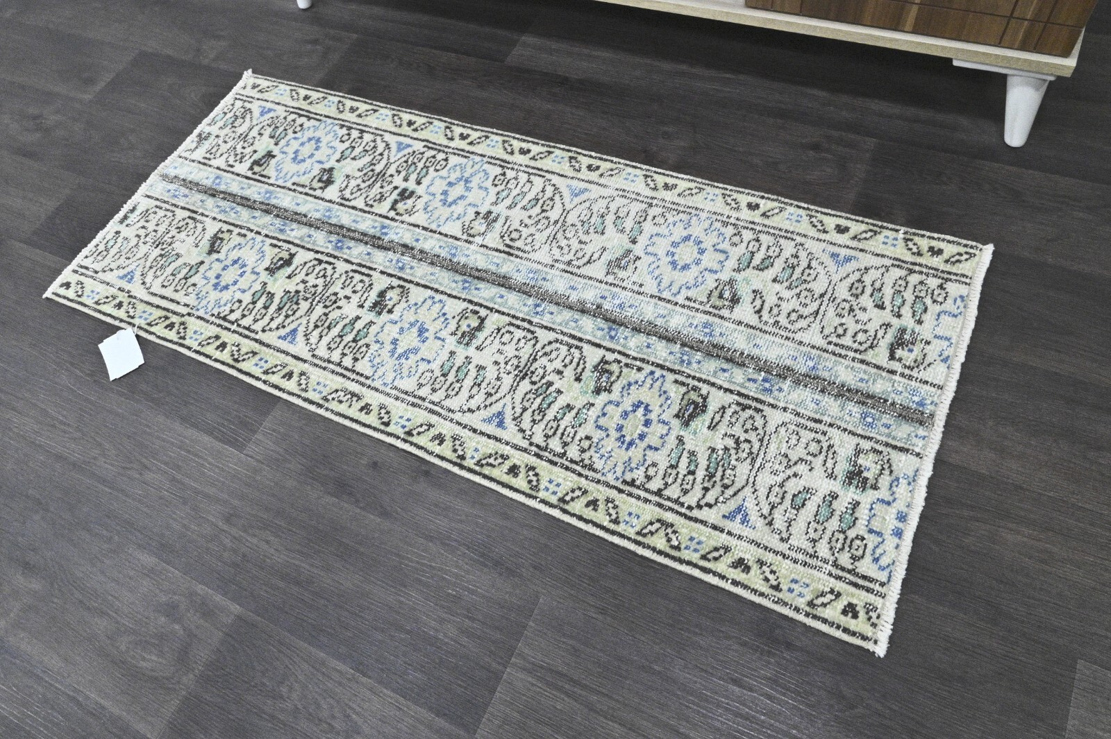 Oushak Turkish Doormat Rug 2x4 BEIGE Vintage Anatolian Handmade Small Kilim Rug gallery