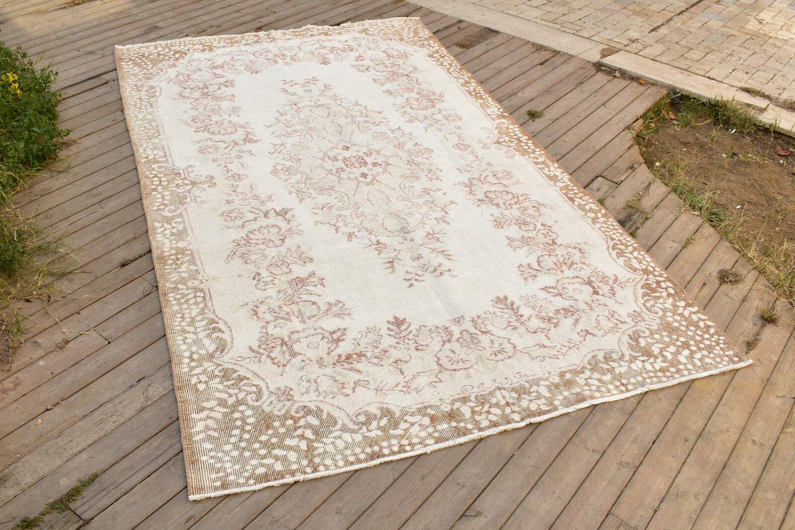 Turkish Rug 66''x112'' Vintage Light Muted Color Rug Oushak Rug 170x286cm 5x9 gallery