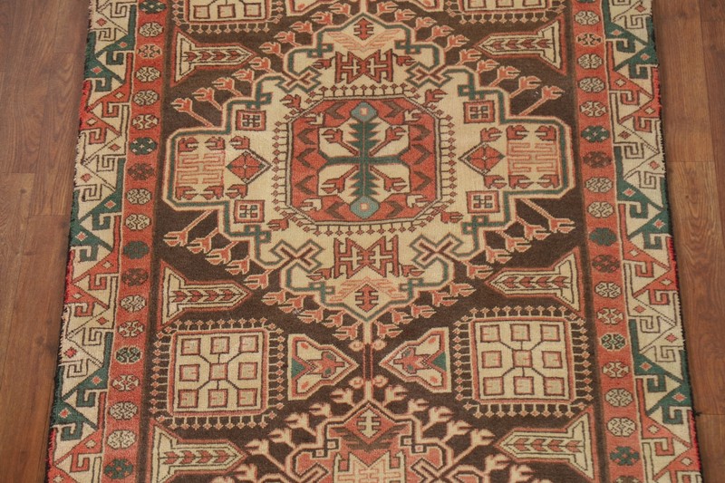Vintage Geometric 11 ft. Runner Rug 4x11 Hand-knotted Wool for Hallway gallery