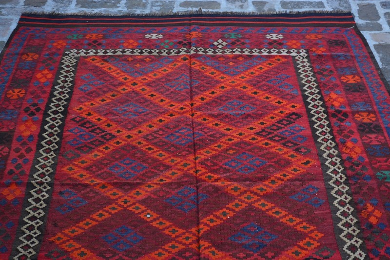 Afghan Handmade Vintage Tribal Maimana kilam Size 306X180 Cm gallery
