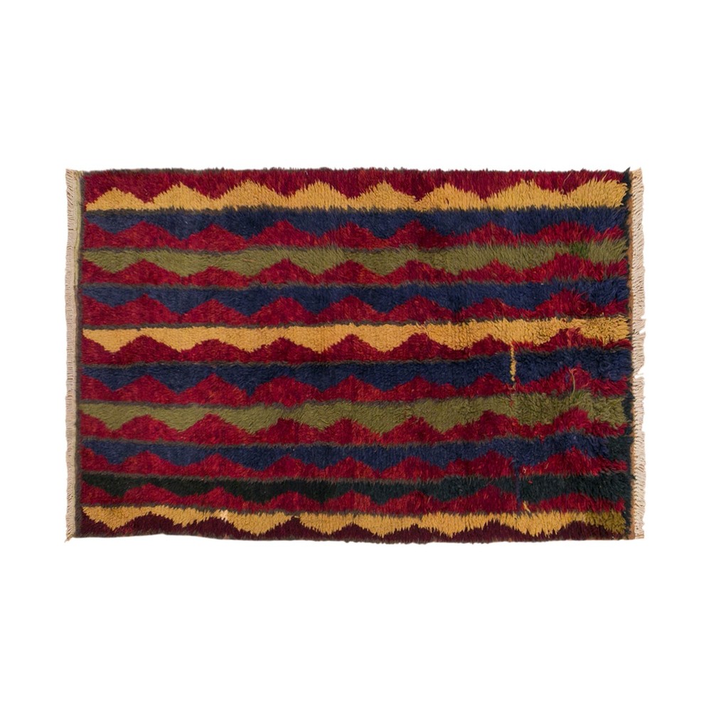 Handwoven Turkish Tulu Rug • 4x7 ft Vintage Konya Wool Flokati