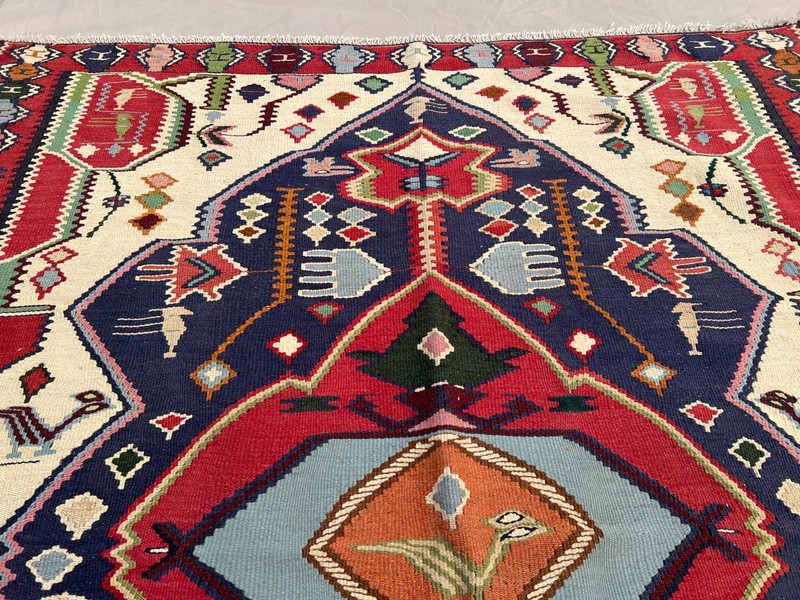 5 X 4 ft Stunning Vintage Super Fine Quality Senneh Knots Floral Oriental Kilim gallery