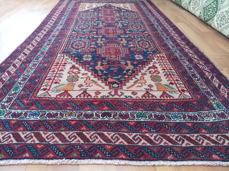 4x7 Antique Runner Rug Floral Oriental Rug Hand Knotted Persean Carpet Old Rug gallery