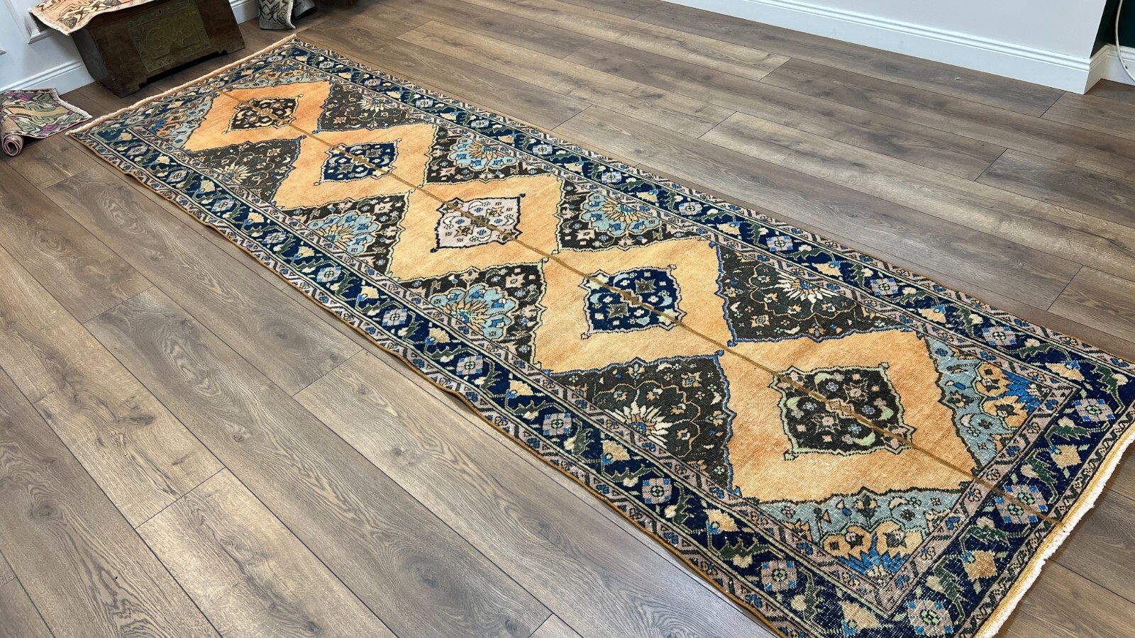 Hallway Rug, 3.8 x 12.8 ft, Floor Rug, Woven Wool Rug, Runner Rug, Aztec Carpet gallery