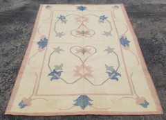 Vintage Traditional Handmade Beautiful Floral Kilim Floor Rug Carpet 184×141 cm