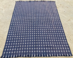 Vintage Handmade Traditional Geometric Striped Kilim Floor Rug Carpet 161×118 cm