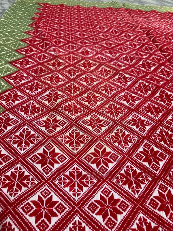 Antique Traditional Romanian Barabian Amazing,Kilim Green and Red geometrical gallery