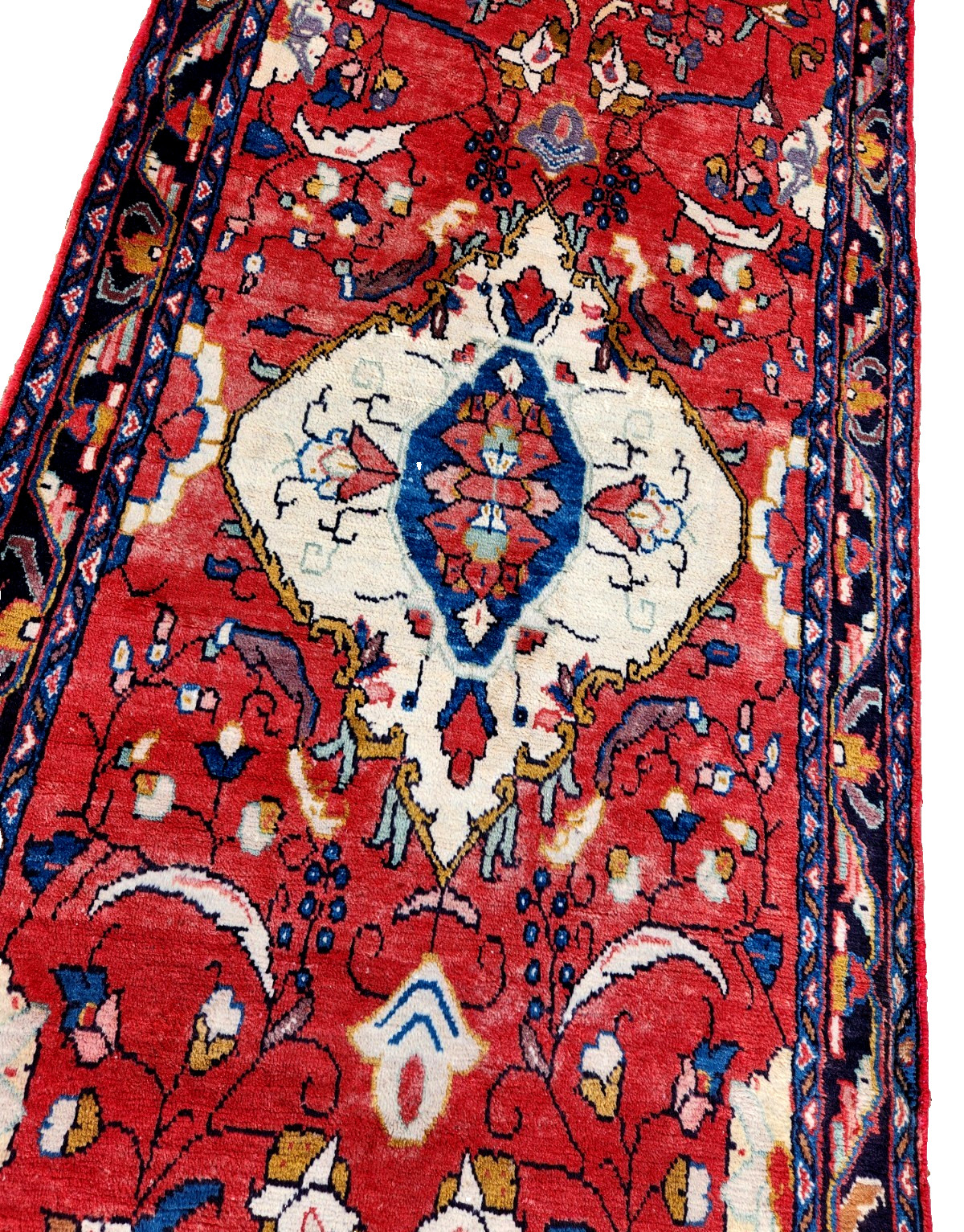 3'9"x12'8" ANTIQUE HAND KNOTTED CAUCASIAN MALAYER TRIBAL WOOL RUG RUNNER gallery