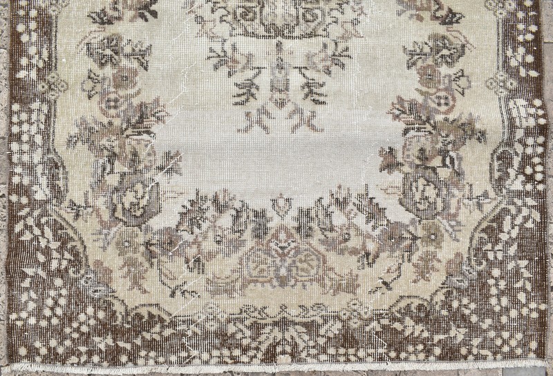 Turkey Rug 46''x85'' Vintage Unique Oushak Soft Color Floral Rug 118x218cm 3x7 gallery