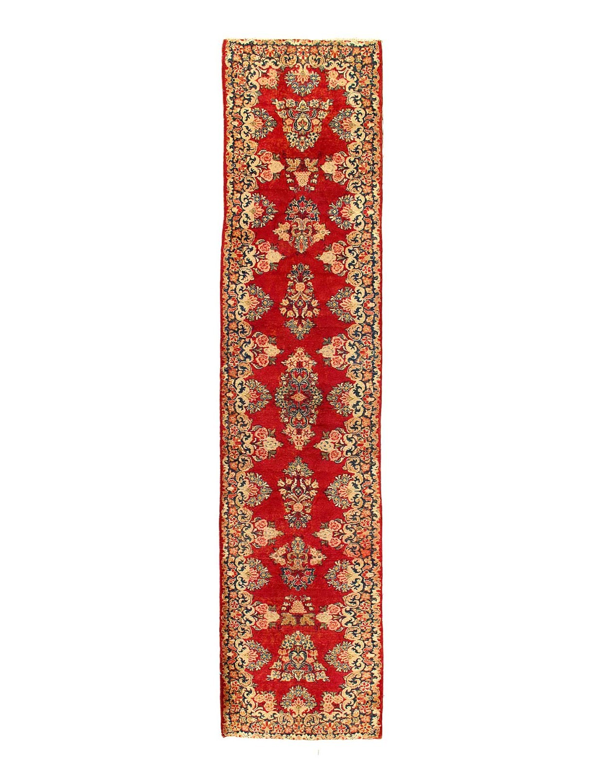 Red Color Hand Knotted Antique sarouk Runner 2'6'' X 11' gallery