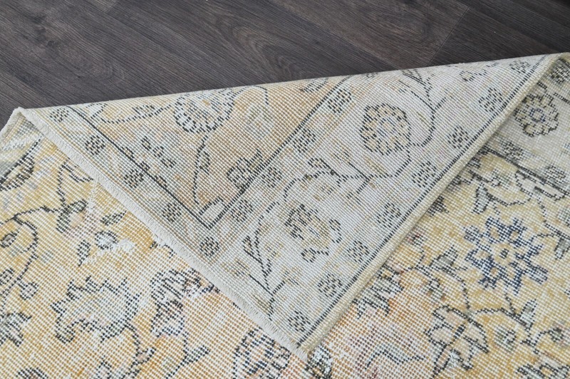 Oushak Turkish Vintage Rug 4x6 Kilim Rug Anatolian Handmade Boho Decor ORANGE gallery