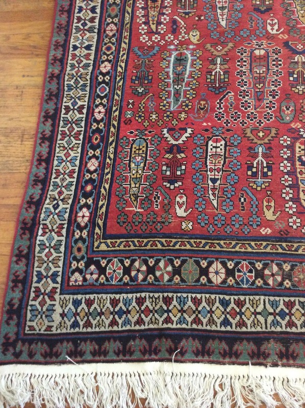 ANTIQUE CAUCASIAN RUG WIDE RUNNER KALLEGI CIRCA 1920 HAND KNOTTED gallery