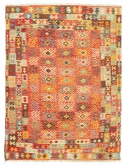 Vintage Hand Woven Area Rug 7’0″ x 9’3″ Traditional Wool Oriental Carpet