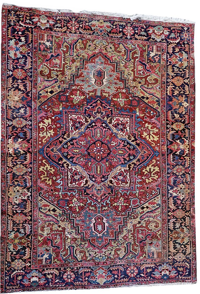 An Antique Decorative 8' x 11' Genuine HerizArea Rug Circa 1920 $2,999,99 gallery