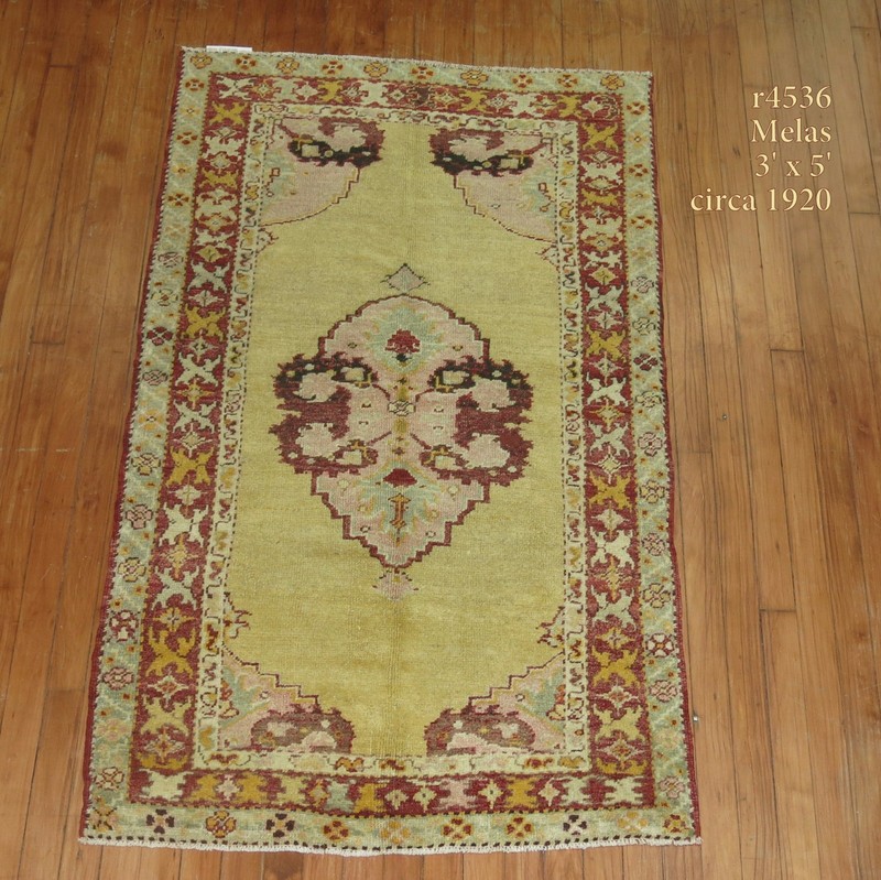 Antique Turkish Oushak Ushak Rug Size 3'x5' gallery