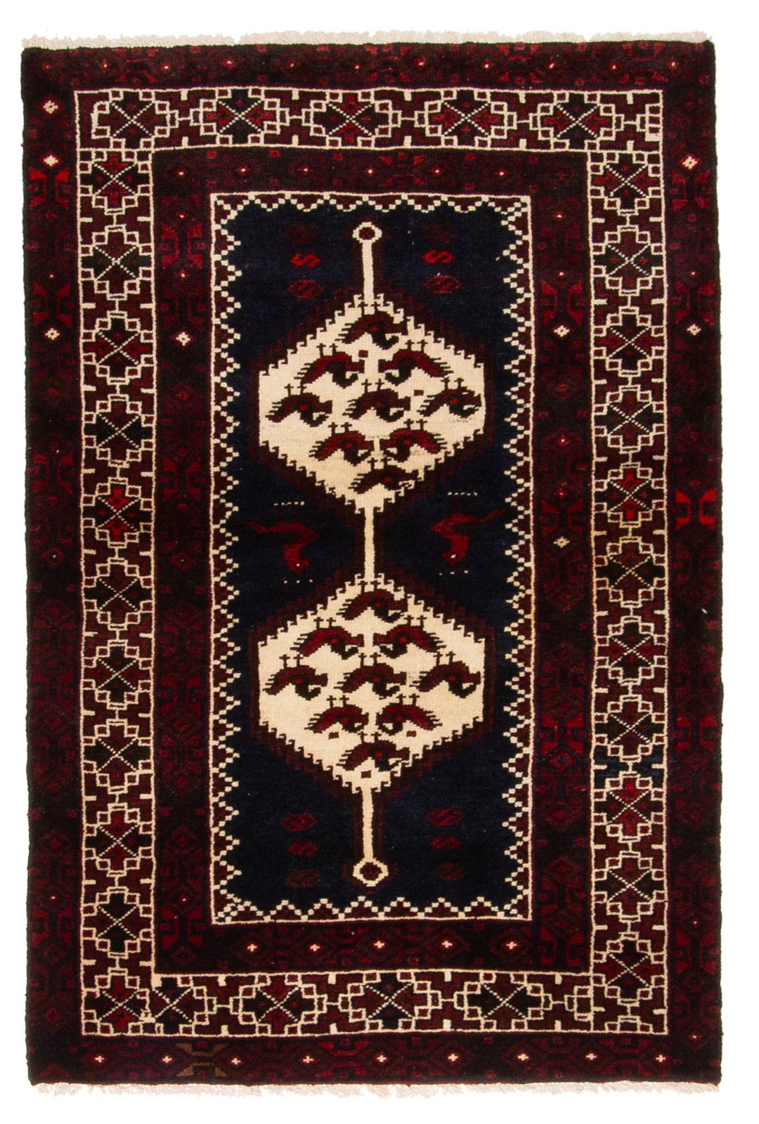 Vintage 3'2" x 4'9" Traditional Hand Knotted Vegetable Dye Wool Area Rug gallery