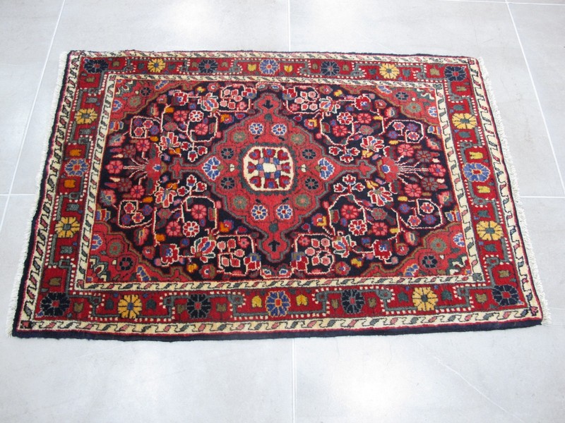 Vintage Small Oriental Rug 2.3x3.3 Floral Accent Rug Wool Handmade Carpet gallery