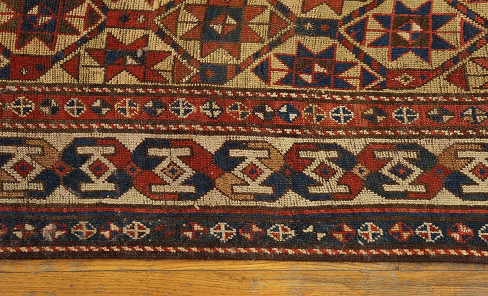 3'x8' Yellow Antique Tribal Geometric Caucasian Star Design Kazak Hallway gallery