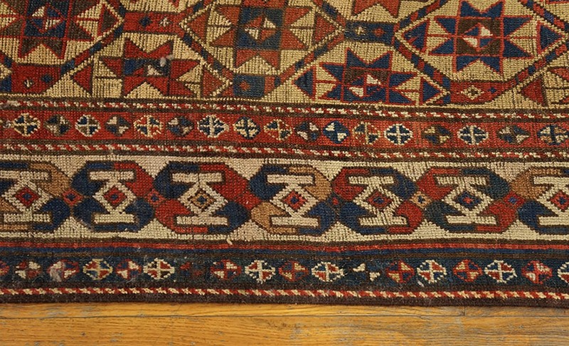 3'x8' Yellow Antique Tribal Geometric Caucasian Star Design Kazak Hallway gallery