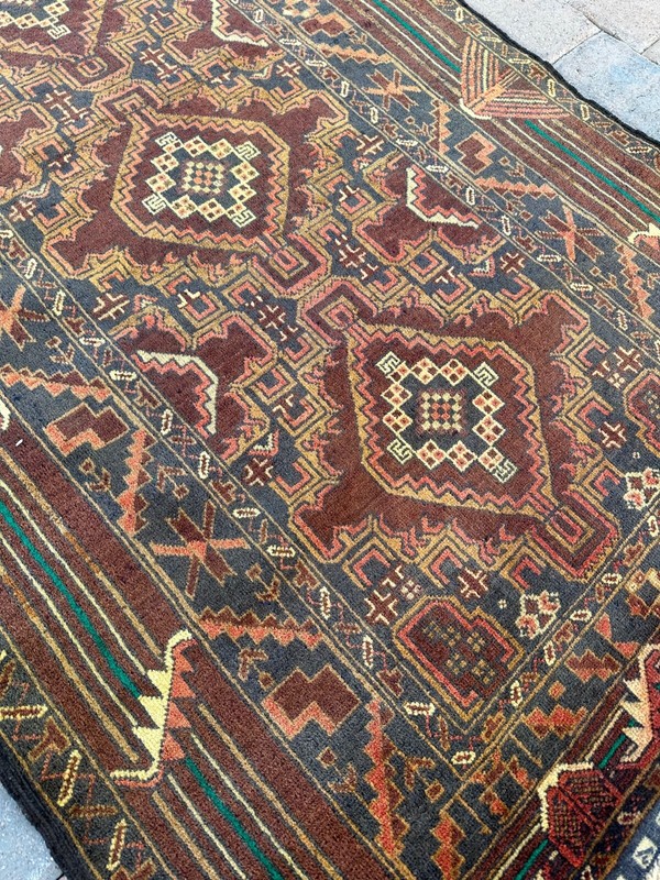 Fine Quality New Handmade Pakistani Geometric Accent Rug, Rustic Colors, 4x6 gallery
