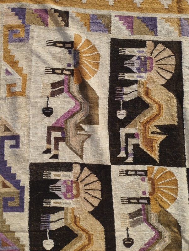 Vintage Handmade Peruvian Traditional Wool Rug Carpet 220x166 cm gallery