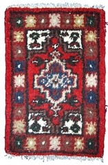 Handmade Vintage Rug 1.3′ x 1.9′ (40cm x 59cm) 1970s
