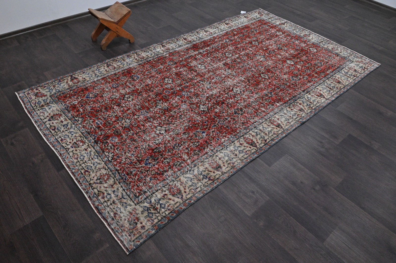 Oushak Turkish Vintage Rug 5x9 Kilim Rug Anatolian Handmade Boho Decor RED gallery