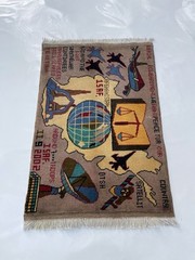 86×59 cm Ethnic rug Afghan War rug war Rug Tribal handicrafts Mini War Rug #412