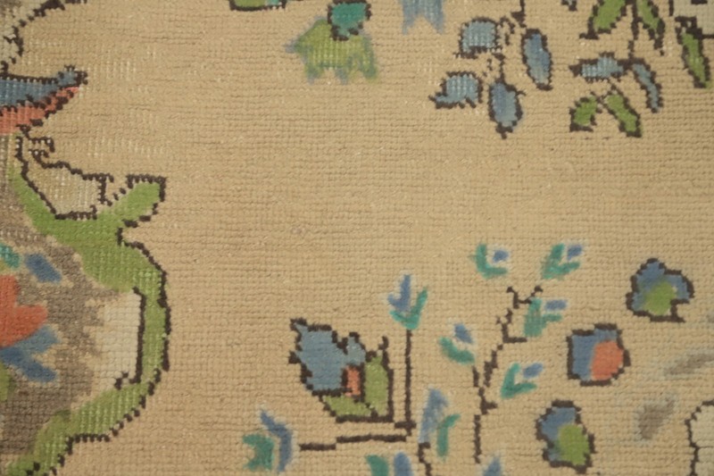Traditional Wool Beige Living Room Area Rug 7x10 ft Hand-knotted Floral Carpet gallery