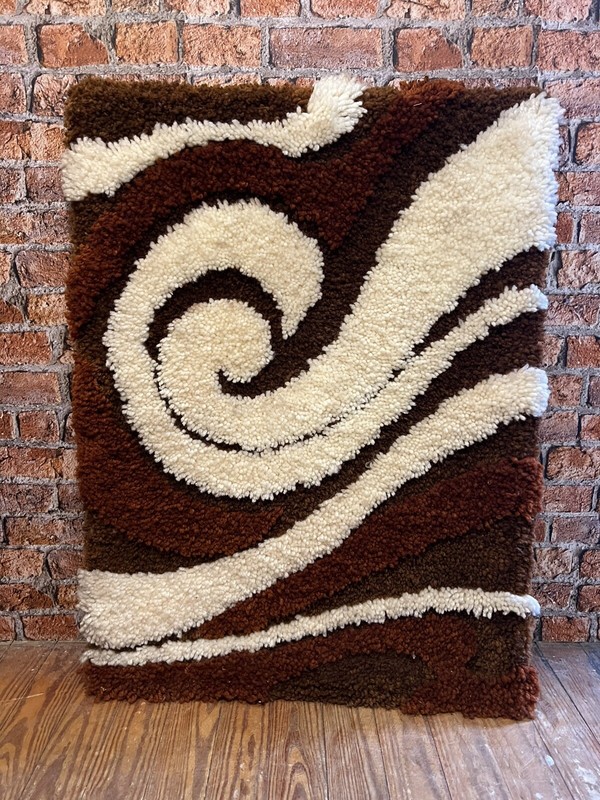 Vintage Framed Scandinavian Mid Century Danish Rya Rug Polish Rug Shaggy Rug gallery