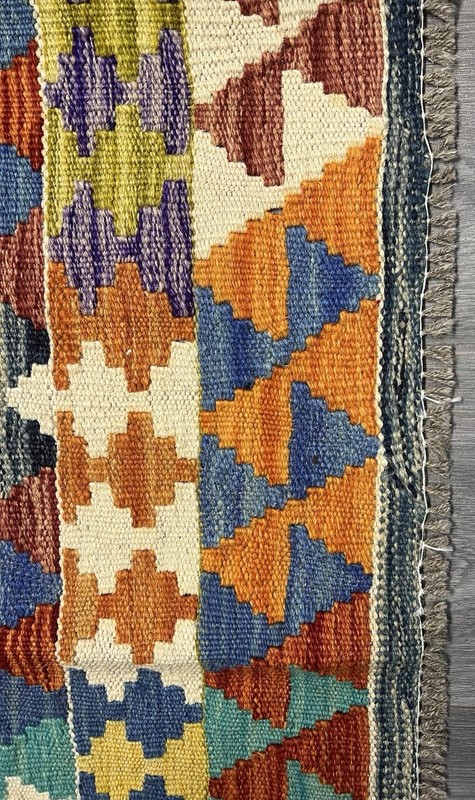 Vintage Kilim Traditional Hand Made Oriental Wool Kilim 4ft11inx3ft 160cmx104cm gallery