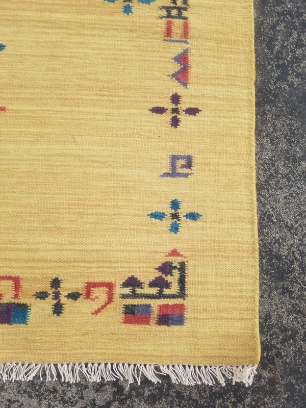 Vintage Traditional Handmade Beautiful Moroccan Kilim Floor Rug Carpet 120x68 cm gallery