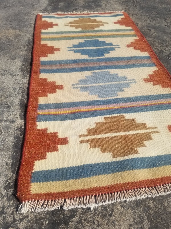 Vintage Traditional Handmade Beautiful Turkish Kilim Floor Rug Carpet 125x68 cm gallery