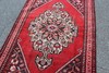 Bright Geometric Medallion Afghan 4' 2" x 6' 4" Red Hand Knotted Area Rug gallery