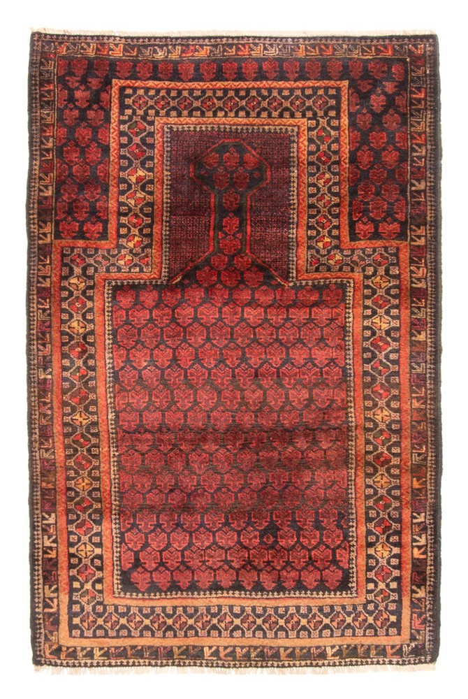 Vintage Hand-Knotted Area Rug 3'0" x 4'8" Traditional Wool Carpet
