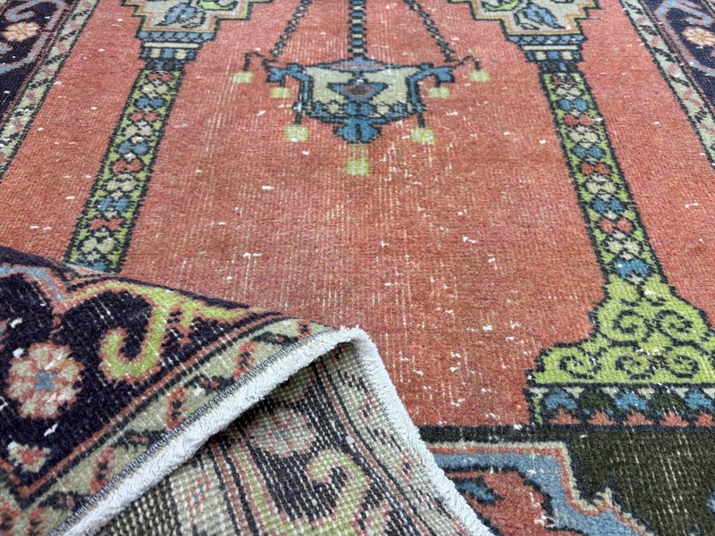 3x5 Terracotta Vintage Turkish Small Area Rug, Hand-Knotted Wool Accent Rug gallery