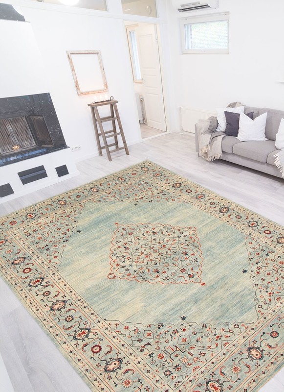 Hand-knotted Rug (Carpet) 8'11X12', Ariana mint condition gallery