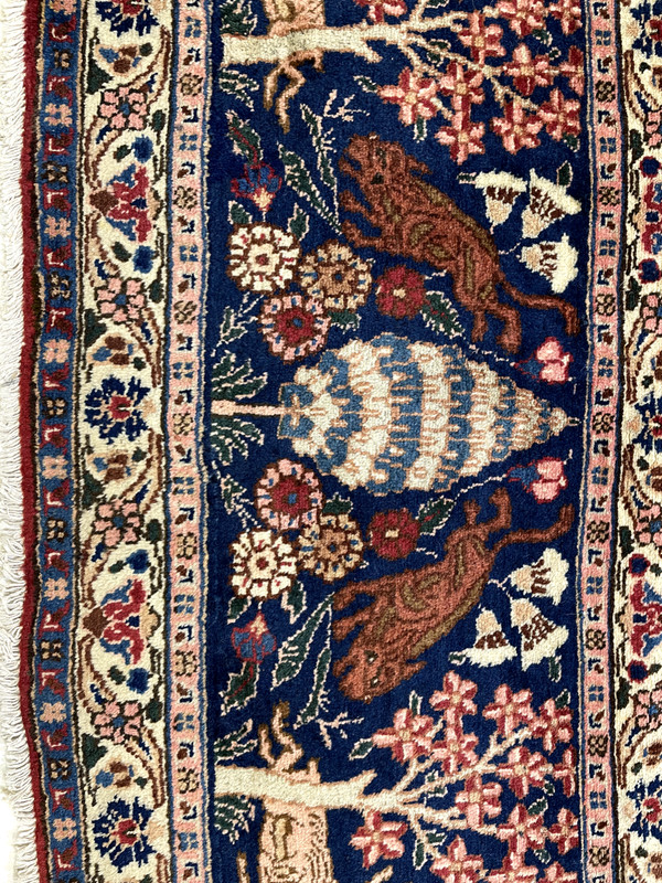 Antique Oriental Hand-Knotted Wool Area Rug Navy Blue/Red/Green/Ivory 11'4" x 16 gallery