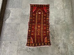 1’10” x 3’11” Vintage Natural Rug Village Rug Handmade Carpet.SKU:Y695