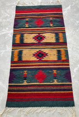 Vintage Traditional Handmade Mexican Zapotec Wool Kilim Floor Rug 149×74 cm