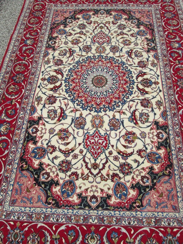 VERY FINE ISFAHA ORIENTAL RUG 550 KPSI + _WOOL & SILK_5.1 x 7.8_ MY COLLECTION! gallery