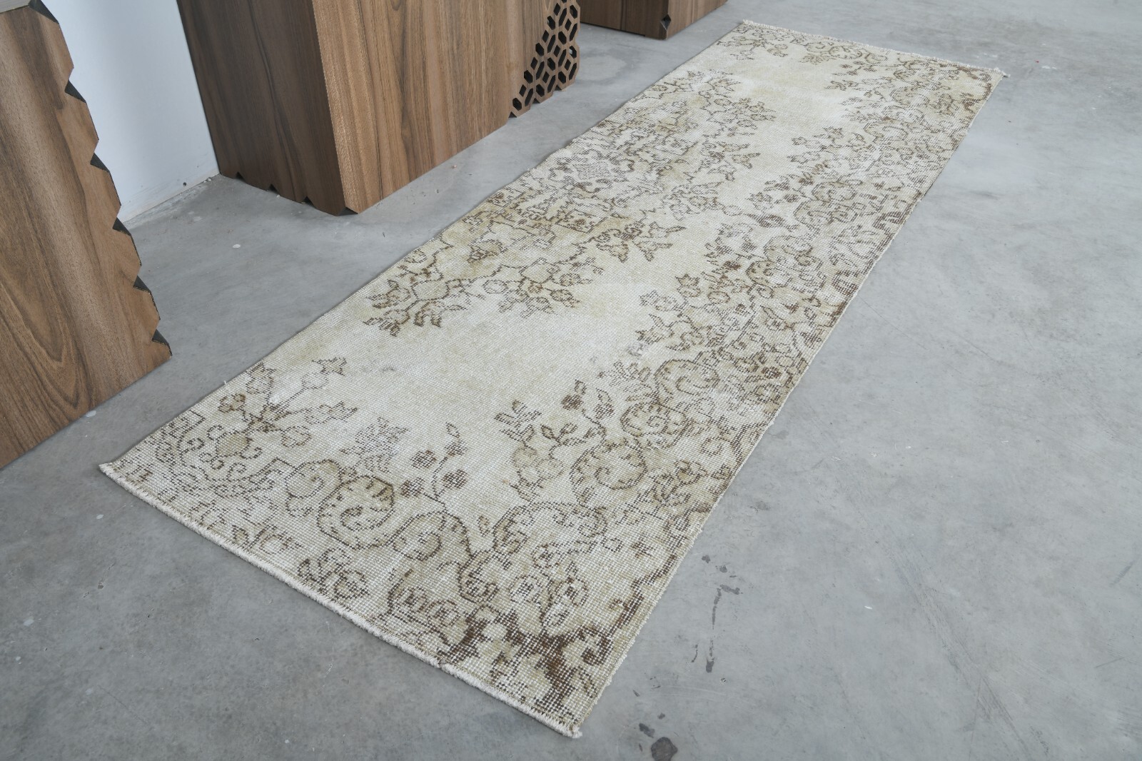 Oushak Runner Rugs Turkish Hand-Knotted Hallway Carpet Vintage Rug 2x7 ft 717 gallery