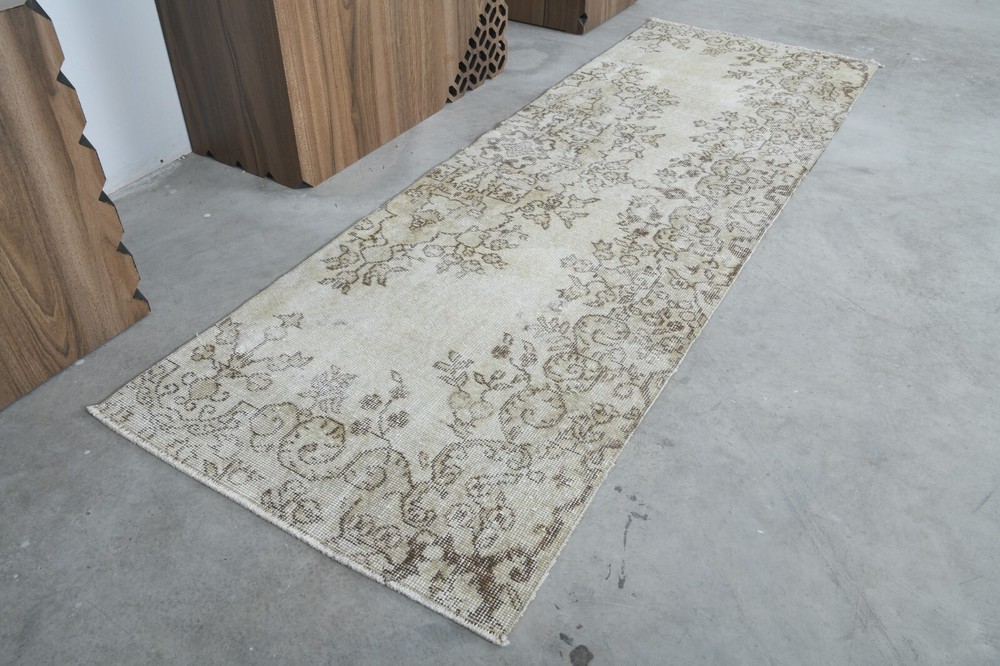 Oushak Runner Rugs Turkish Hand-Knotted Hallway Carpet Vintage Rug 2x7 ft 717