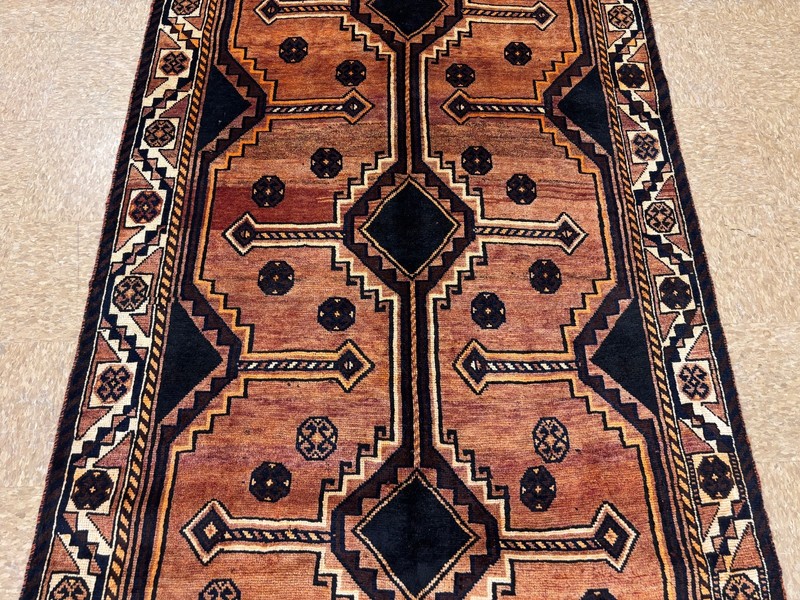 Vintage Qashqai Oriental Hand Knotted Wool Tribal Rust Area Rug 5x10 Geometric gallery