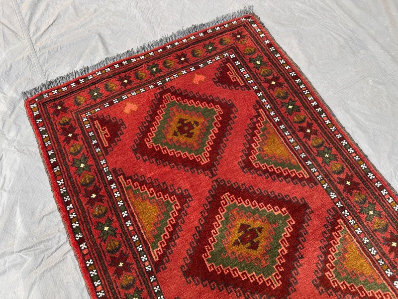 Stunning Vintage Natural Vegetable Dye Geometric Tribal Afghan Turkoman Carpet gallery
