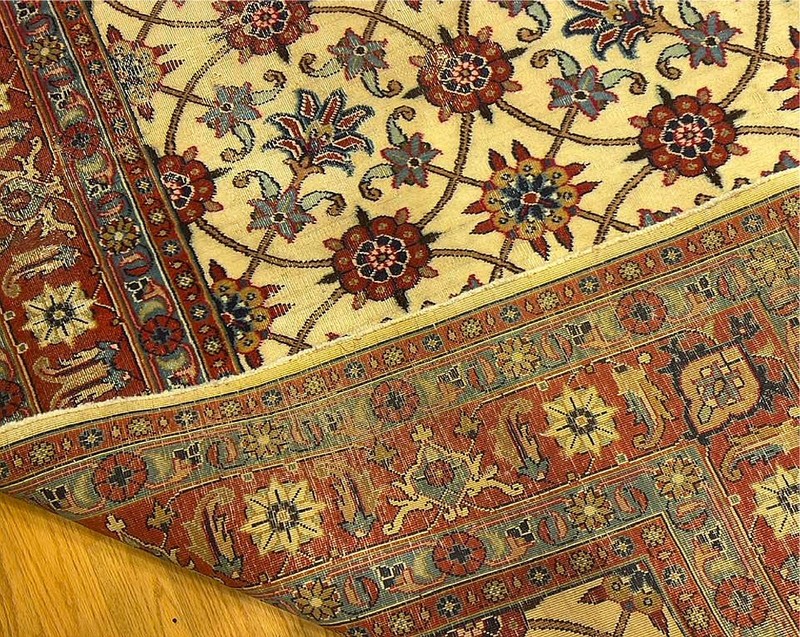 6.5 x 6.5 Handmade Antique Fine Quality Esfahaan Square Rug Natural Dye Wool gallery
