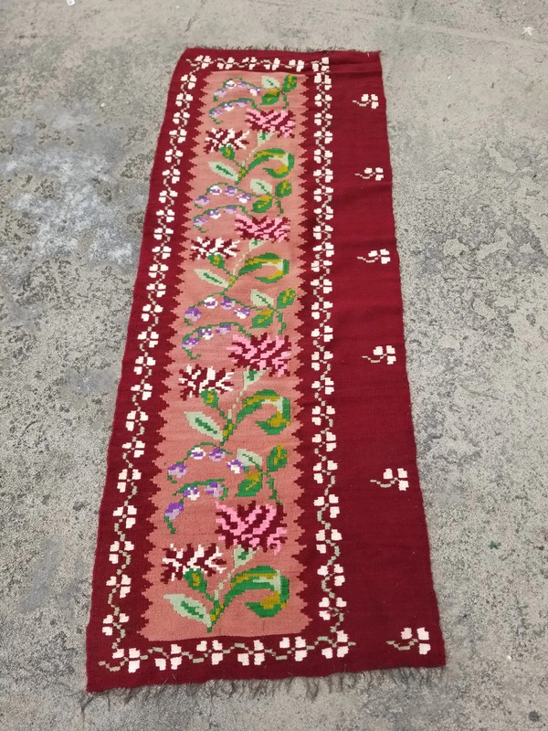 Fine Vintage Traditional Handmade Bessarabian Wool Multicolor Kilim 6.2x5.5 ft gallery